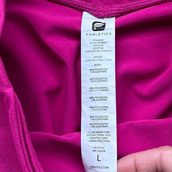 Fabletics Women’s Pink Fitted Knee Length Capri Leggings - L - EUC - Picture 3 of 7